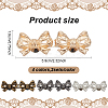 8 Sets 4 Colors Bowknot Shape Alloy Adjustable Jean Button Pins FIND-AN0001-47-2
