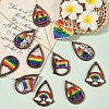 12Pcs 6 Styles Printed Aspen Wood Big Pendants WOOD-YW0001-23-5