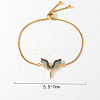 Brass Cubic Zirconia Goddess Wing Link Slider Bracelets for Women FS4700-6