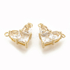 Brass Cubic Zirconia Charms KK-S340-12G-07-1