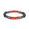7Pcs 7 Style Natural & Synthetic Mixed Gemstone & Alloy Beaded Stretch Bracelets Set for Women BJEW-JB09236-4