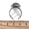 Oval Natural Snowflake Obsidian Finger Rings RJEW-M062-02P-06-3
