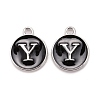 Platinum Plated Alloy Charms X-ENAM-S118-02Y-P-1