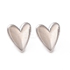 Brass Heart Stud Earrings for Women EJEW-C008-26P-1