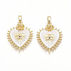 Brass Micro Pave Cubic Zirconia Pendants KK-N257-01A-G-1