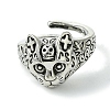 Vintage Leopard Alloy Open Cuff Rings RJEW-K275-42AS-2