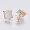 Faceted Glass Stud Earring Findings GLAA-F084-C13-2