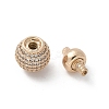 Brass Silver Micro Pave Clear Cubic Zirconia Screw Clasps KK-U052-40G-2