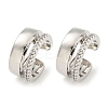Brass Micro Pave Cubic Zirconia Cuff Earrings EJEW-C104-096P-1