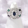 Brass Micro Pave Cubic Zirconia Adjustable Cuff Rings for Women RJEW-C129-10P-2