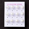 6 Pair Shell Pearl Round Ball Stud Earrings EJEW-A067-18A-G-3