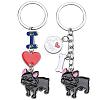 WEWAYSMILE 2 pcs Dog Keychain Car Keychain Pet Pendant Key-Ring Lovely Dog Key-ring Portable Metal Keychain Gift for Pet Lover Birthday Puppy Theme Party Supplies (Black Bulldog) JX793A-1