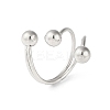 Non-Tarnish 304 Stainless Steel Round Open Cuff Rings RJEW-S418-05P-1