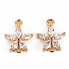 Brass Clear Cubic Zirconia Links Connectors KK-S360-102-1