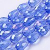 Electroplate Glass Beads Strands EGLA-D015-15x10mm-12A-1