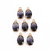 Rack Plating Brass Micro Pave Clear Cubic Zirconia Pendants KK-T060-62-RS-4