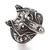 Viking 304 Stainless Steel Wolf Head Wide Finger Rings for Mens RJEW-U005-16B-AS-1