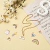 25Pcs 25 Style Light Gold Alloy Enamel Pendants ENAM-YW0001-82-8