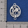 Brass Pave Clear Cubic Zirconia Connector Charms KK-Z066-10S-3