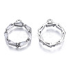 Brass Inlaid Clear Cubic Zirconia Pendants ZIRC-S069-016P-2