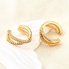 Brass Micro Pave Clear Cubic Zirconia Cuff Earrings EJEW-F370-26G-6