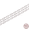 Anti-Tarnish Rhodium Plated 925 Sterling Silver Paperclip Chains STER-WH0011-07P-2