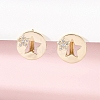Brass Clear Cubic Zirconia Hoop Earrings EJEW-Q014-38G-4