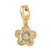 Christmas Brass Rhinestone Flower Pendant Decorations KK-H498-01G-05-1