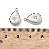 304 Stainless Steel Crystal Rhinestone Teardrop Charms STAS-L022-354P-3