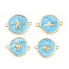 Ocean Brass Enamel Connector Charms KK-C251-05G-02-1
