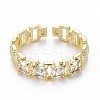 Brass Micro Pave Clear Cubic Zirconia Cuff Rings RJEW-Q164-016-NF-1