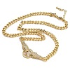 Brass Micro Pave Cubic Zirconia Leopard Pendant Twisted Chain Necklaces NJEW-K385-01C-01-1