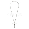 Zinc Alloy Cross Pendant Necklaces NJEW-M211-06A-ASP-5