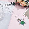 Tortoise Zinc Alloy Enamel with Rhinestone Pendant Decoration for Car Decoration HJEW-DR00218-3