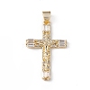 Rack Plating Brass Micro Pave Cubic Zirconia Pendants KK-F848-10G-2