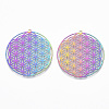 Ion Plating(IP) 201 Stainless Steel Filigree Pendants LS-X-STAS-T057-24-2
