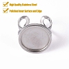 Tarnish Resistant 201 Stainless Steel Cuff Ring Findings STAS-S080-040D-P-2