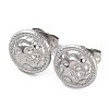 304 Stainless Steel Flat Round Button Ear Studs for Women EJEW-P234-10P-1
