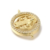 Brass Pave Clear Cubic Zirconia Saint Benedict Connector Charms KK-M101-07G-2