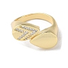 Rack Plating Brass Micro Pave Cubic Zirconia Open Cuff Rings RJEW-M158-02G-2