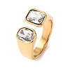 304 Stainless Steel Pave Cubic Zirconia Cuff Open Rings for Women RJEW-K319-02B-G-2