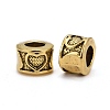 Tibetan Style Alloy Column European Bead Enamel Settings TIBEB-5087-AG-LF-2