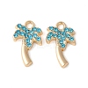 Alloy Aquamarine Rhinestone Pendants PALLOY-E775-19G-1