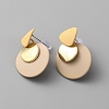 Double Flat Round Alloy Dangle Stud Earrings with 925 Sterling Silver Pins for Women EJEW-WH0011-36A-1