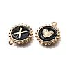 Alloy Black Enamel Pendants ENAM-K075-03A-G-2