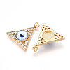Brass Micro Pave Clear Cubic Zirconia Pendants for Women KK-T070-90A-08-2