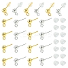 40Pcs 2 Colors 304 Stainless Steel Stud Earring Findings STAS-FS0001-57-2