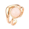 Round Natural White Jade Finger Rings RJEW-N046-10A-2