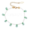 Floral Glass Seed Bead Charm Bracelets for Women BJEW-MZ00306-04-2
