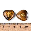 25Pcs Natural Tiger Eye Heart Rune Stones with Elder Futhark Alphabet Engraved G-T144-02B-3